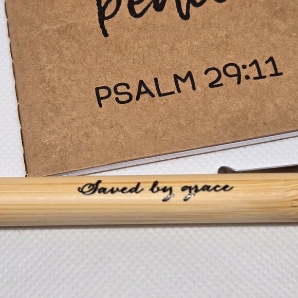 NEW INSPIRATIONAL FAITH CANVAS POUCH, NOTEPAD, PEN, BOOKMARK & KEYCHAIN GIFT SET - Picture 6 of 10